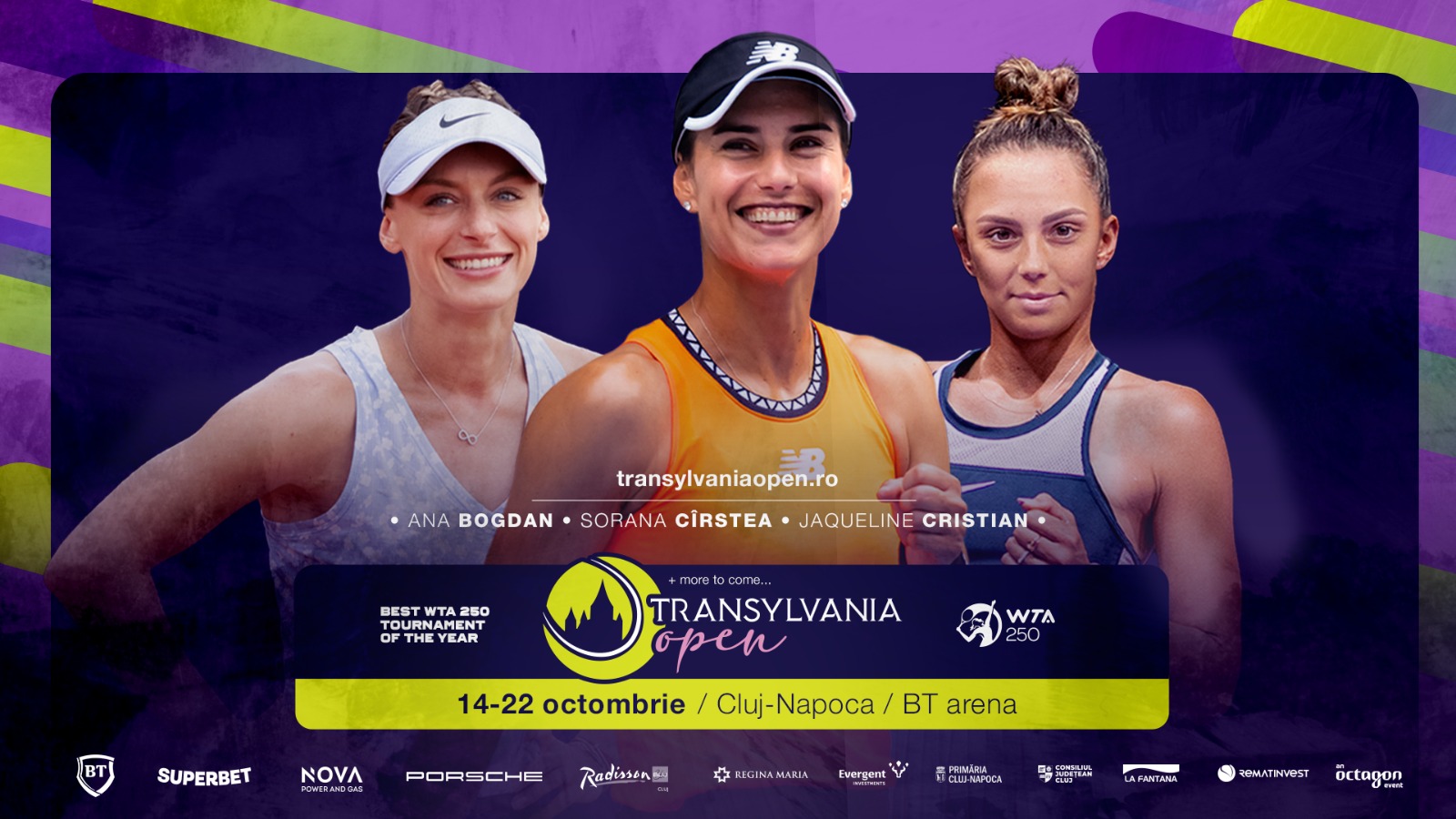 O nouă ediție Transylvania Open WTA250, în octombrie, la Cluj! Sorana Cîrstea va juca în premieră la turneul din BT Arena