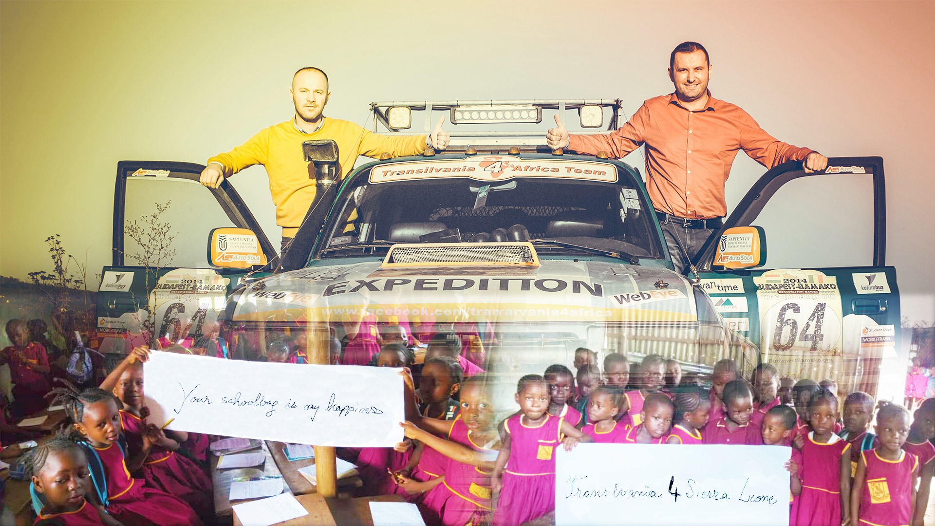 Transilvania4SierraLeone -Doi clujeni cu spirit de aventură vor străbate 9000 km într-o cursă de off-road până în Africa pentru a duce copiilor din Sierra Leone ghiozdane școlare echipate