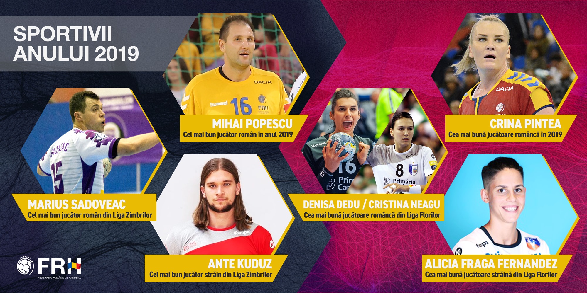 Ei sunt laureații anului 2019 handbalului românesc! Crina Pintea și Mihai Popescu, cei mai buni handbaliști din România