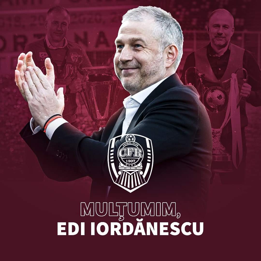 CFR Cluj s-a despărțit oficial de Edward Iordănescu